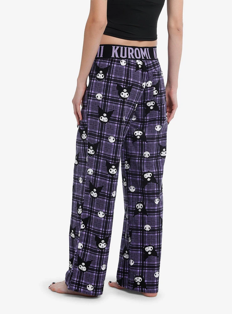 Kuromi Plaid Girls Pajama Pants