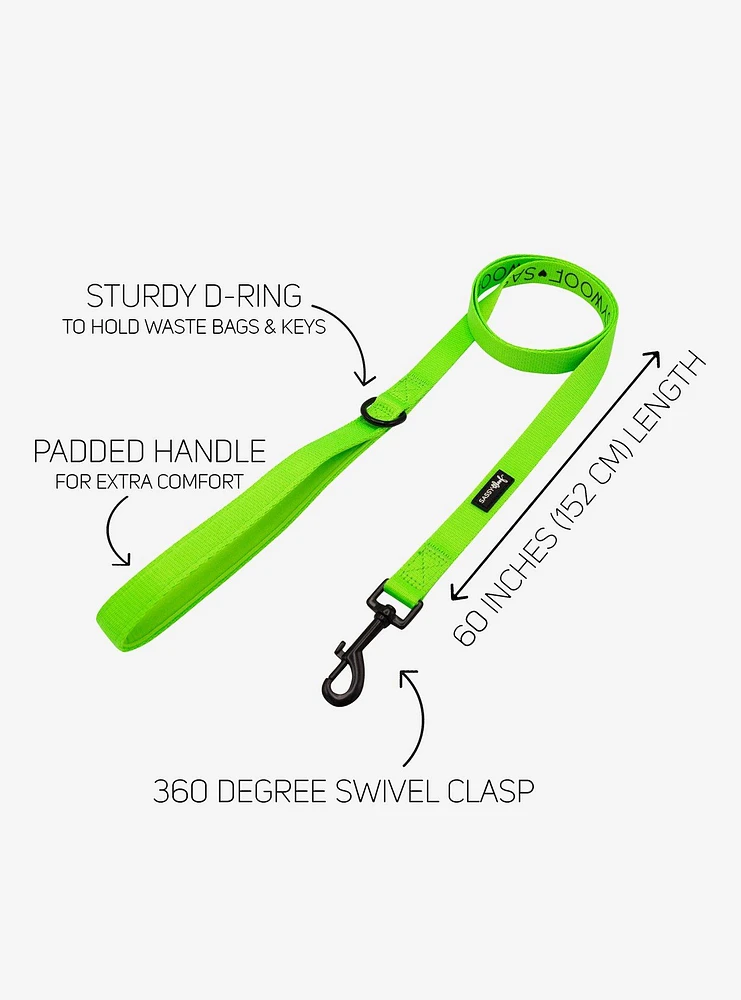 Sassy Woof Neon Green Dog Harness and Leash Bundle