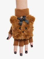 Teddy Bear Fuzzy Convertible Gloves