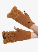 Teddy Bear Fuzzy Convertible Gloves