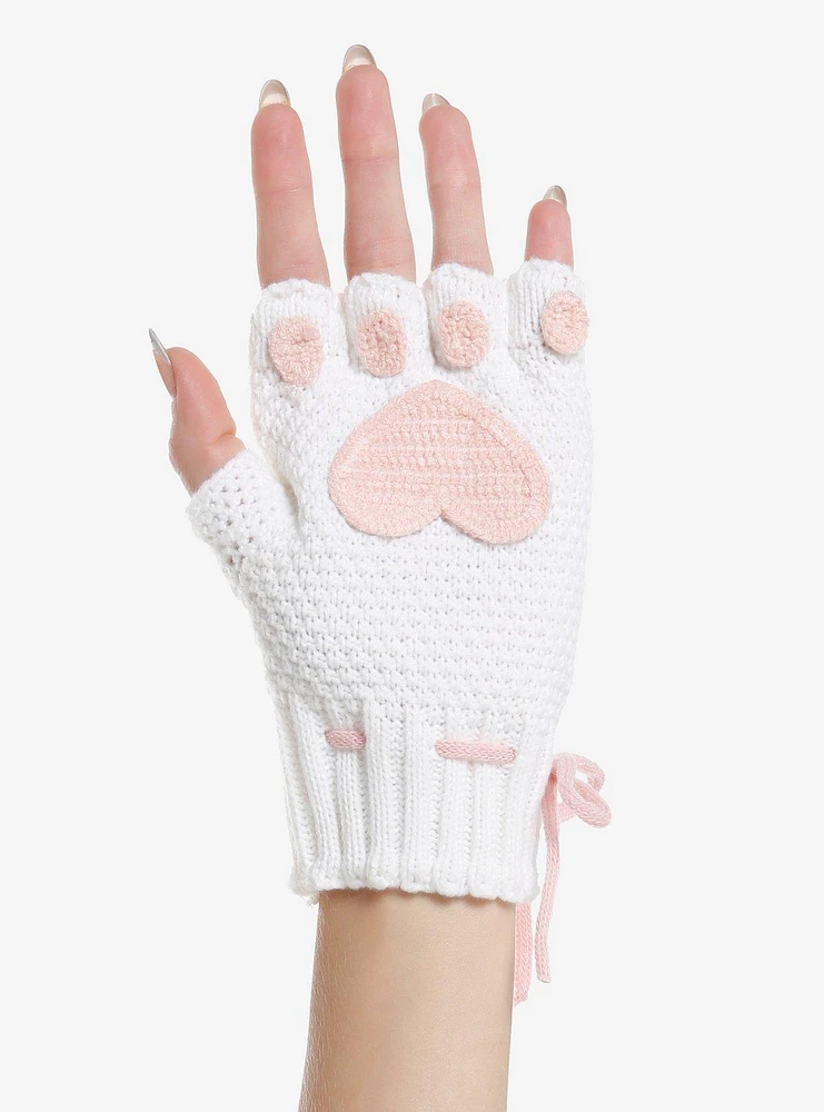 Crochet Kitty Paw Fingerless Gloves