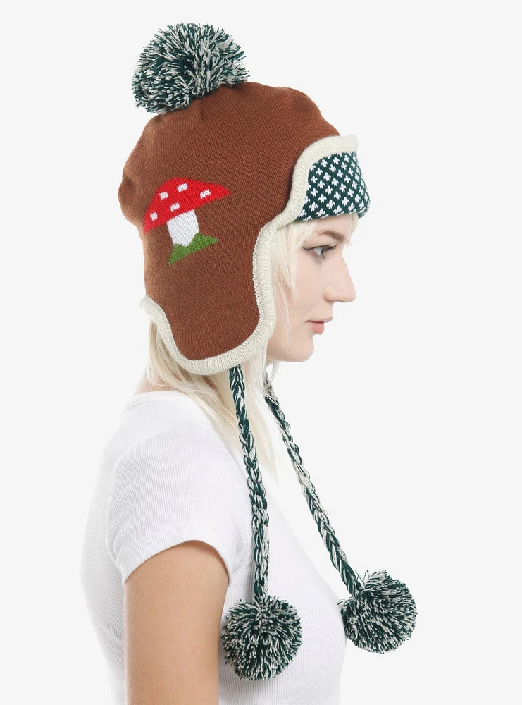 Frog & Mushroom Pom Tassel Beanie