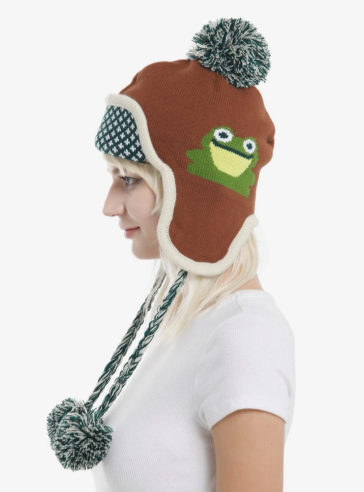 Frog & Mushroom Pom Tassel Beanie