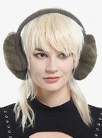 Green Stripe Fuzzy Earmuffs