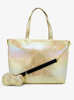 Loungefly Hello Kitty 50th Anniversary Gold Bow Tote Bag With Coin Purse