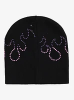 Kuromi Rhinestone Flames Beanie