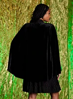 Wicked Elphaba Black Flocked Dress With Cape