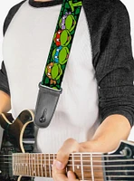 Teenage Mutant Ninja Turtles Group Faces Turtle Shell Guitar Strap