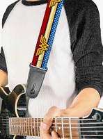 DC Comics Wonder Woman Logo Stripe Stars Guitar Strap