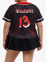 Friday The 13th Voorhees Girls Crop Jersey Top Plus