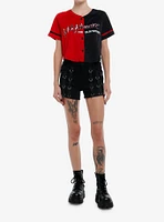 A Nightmare on Elm Street Split Girls Crop Jersey Top