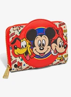 Loungefly Mickey Mouse and Friends Classic Stars Allover Print Small Zip Wallet