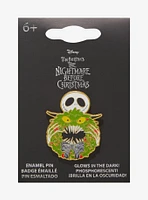 Loungefly Disney The Nightmare Before Christmas Jack Skellington Wreath Glow-in-the-Dark Enamel Pin — BoxLunch Exclusive