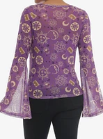 Her Universe Disney Hocus Pocus Celestial Mesh Girls Long-Sleeve Top