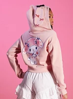 My Melody Lace Ribbon Girls Crop Hoodie