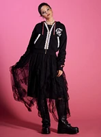 Kuromi Lace Ribbon Girls Crop Hoodie