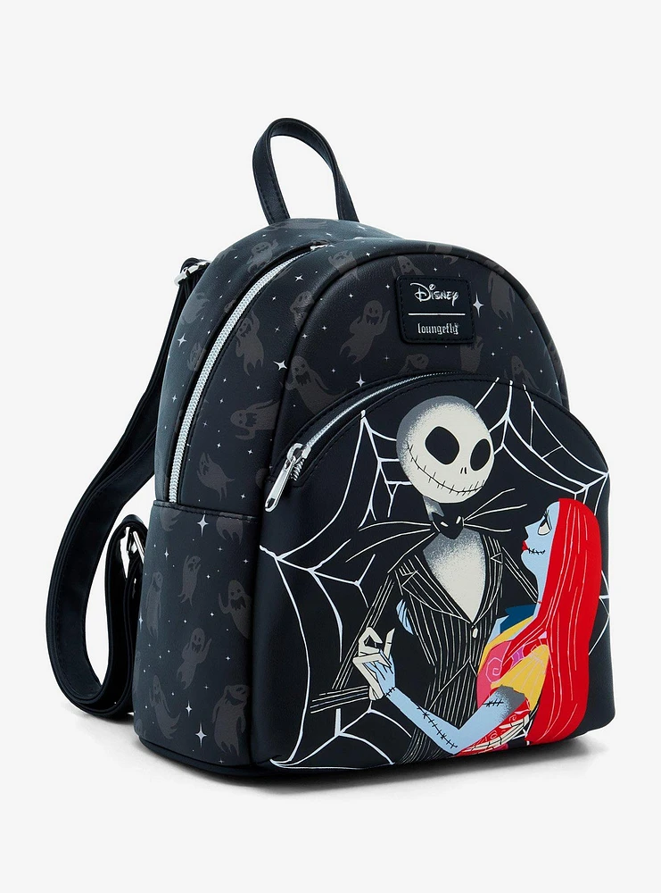 Loungefly The Nightmare Before Christmas Jack & Sally Spiderweb Mini Backpack Hot Topic Exclusive