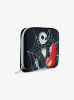 Loungefly The Nightmare Before Christmas Jack & Sally Spiderweb Mini Zipper Wallet Hot Topic Exclusive