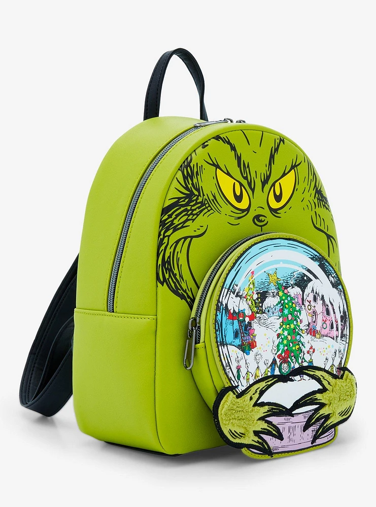 Loungefly Dr. Seuss How The Grinch Stole Christmas Snow Globe Glow In The Dark Mini Backpack Hot Topic Exclusive