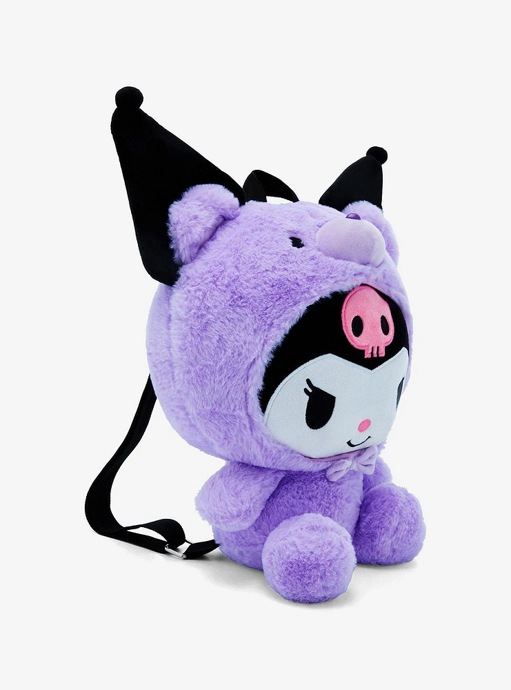 Kuromi Purple Bear Plush Mini Backpack