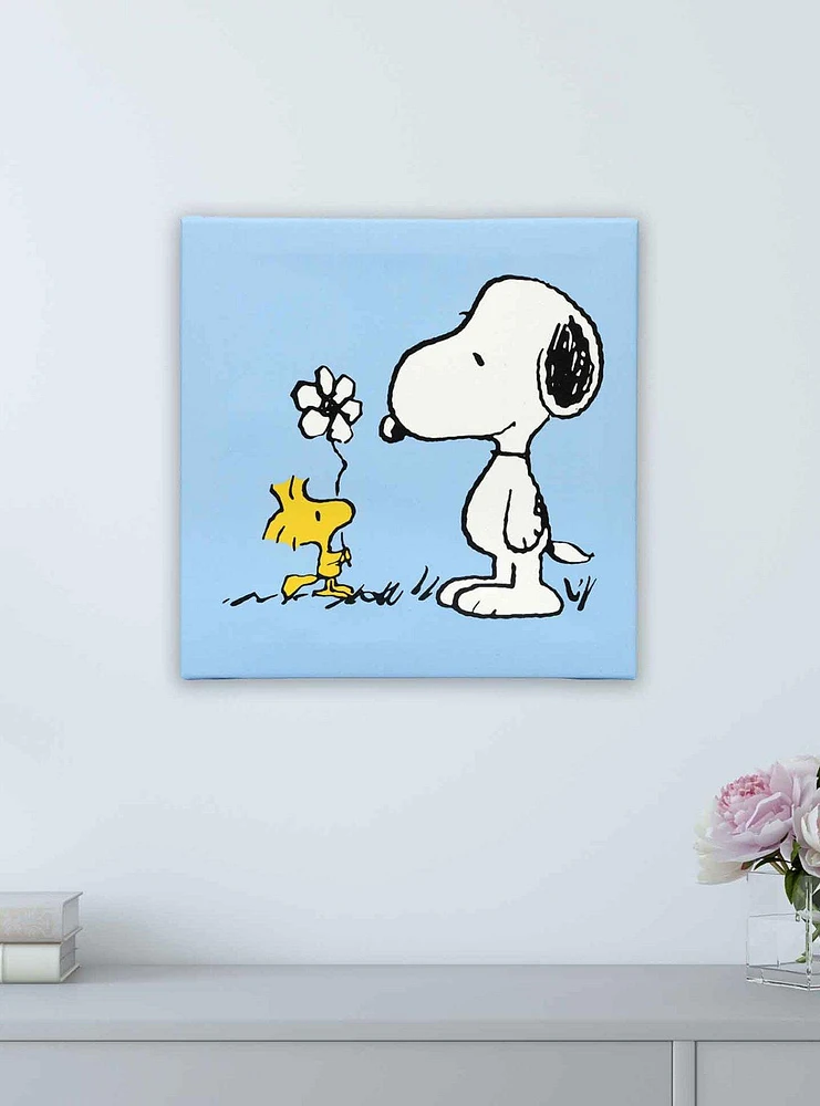 Peanuts Snoopy & Woodstock Flower Bloom Canvas Wall Decor