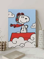Peanuts Snoopy The Flying Ace in Clouds Canvas Wall Decor
