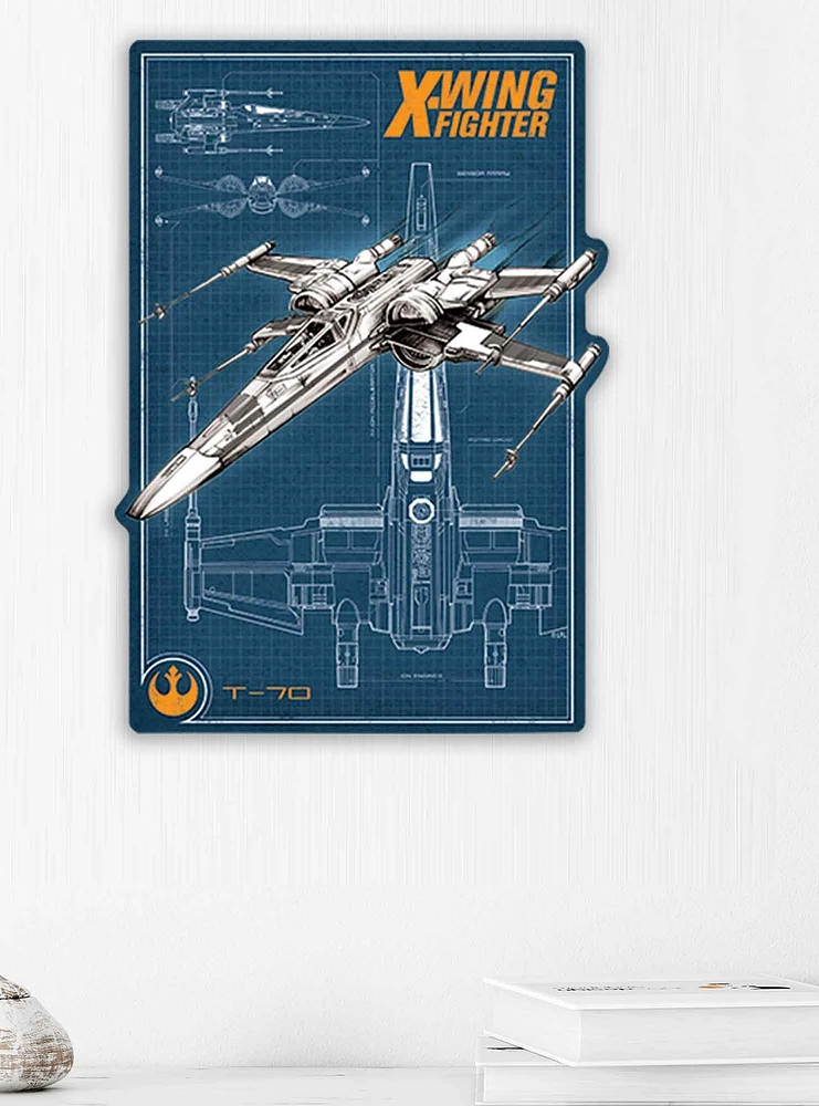 Star Wars X-Wing Fighter Schematics Metal Wall Decor