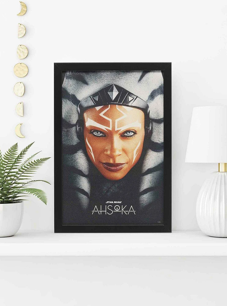 Star Wars Ahsoka Close-Up Poster Framed Wood Wall Decor