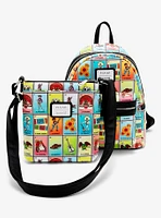 Loungefly Disney Pixar Coco Character Lotería Cards Allover Print Crossbody Bag - BoxLunch Exclusive