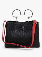 Loungefly Disney Mickey Mouse Black Figural Handle Handbag - BoxLunch Exclusive