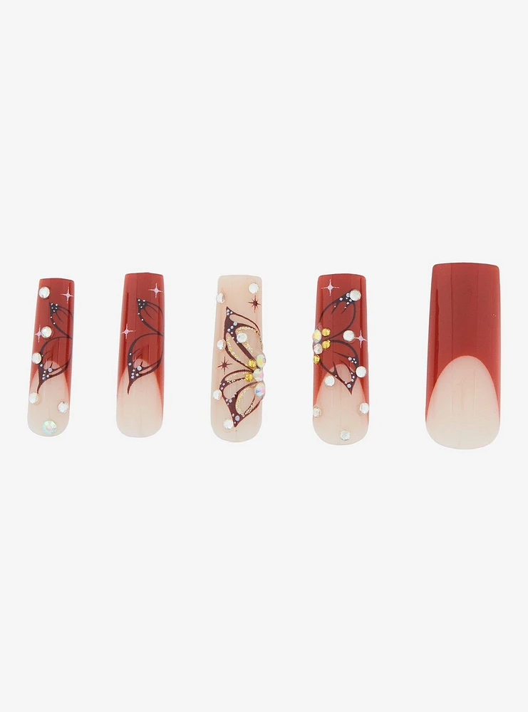 Butterfly Ombre Faux Nail Set