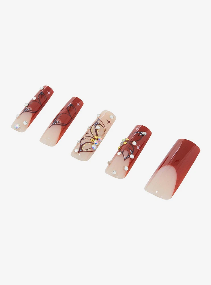 Butterfly Ombre Faux Nail Set