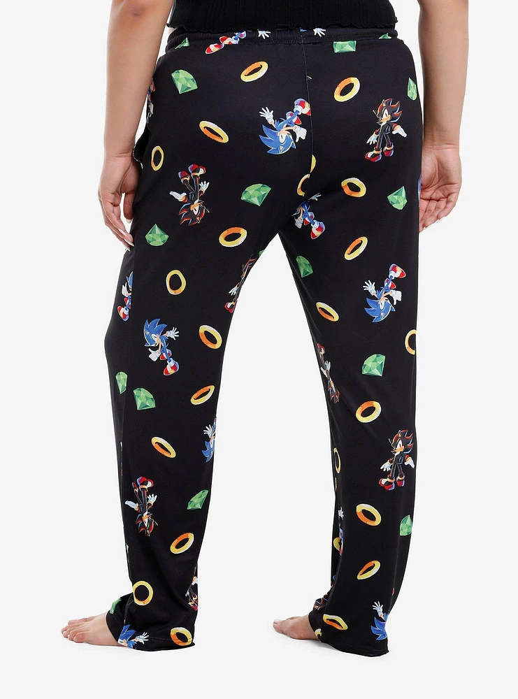 Sonic The Hedgehog & Shadow Ring Pajama Pants Plus