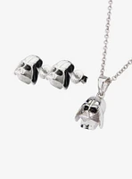 Star Wars 3D Darth Vader Stud Earrings and Pendant Necklace Set