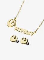 Star Wars May The Force Be With You Pendant Necklace & Earrings Set