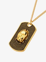 Star Wars 3D C-3PO Face Dog Tag Pendant Necklace