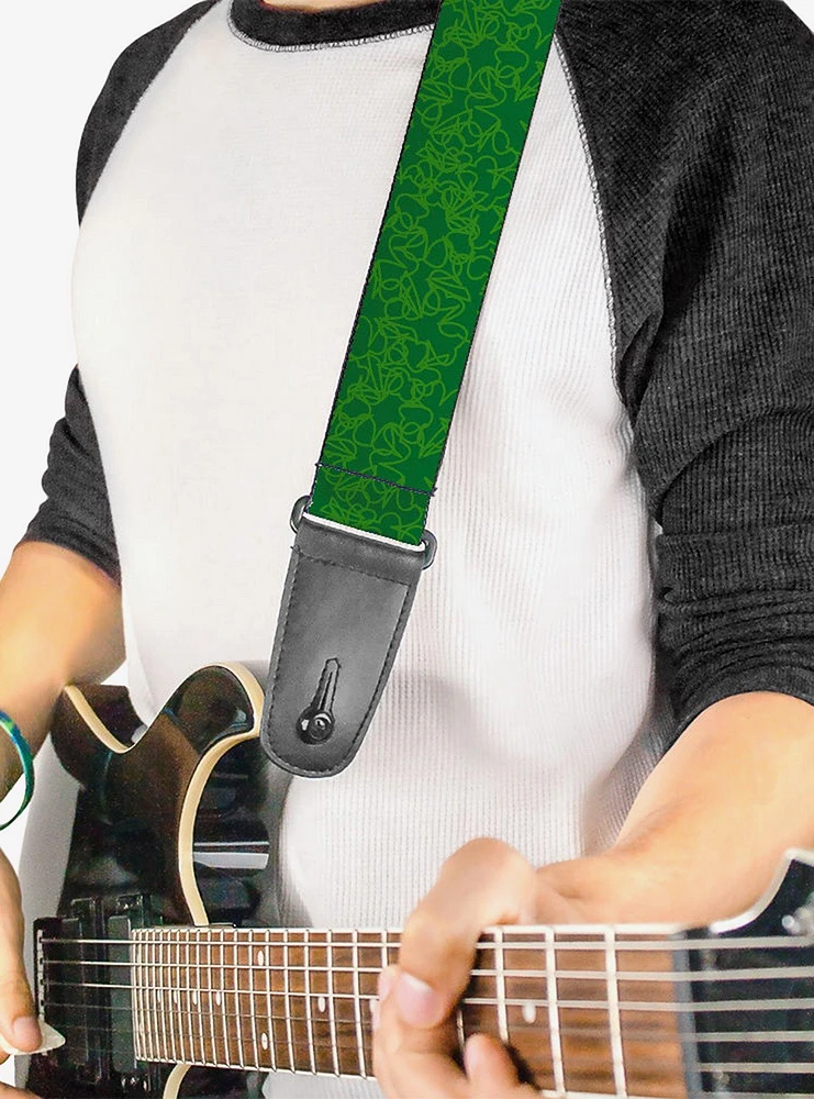 St. Patrick's Day Stacked Shamrocks Green Guitar Strap