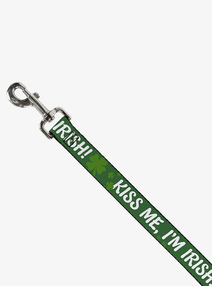 Kiss Me I'm Irish Clovers Dog Leash