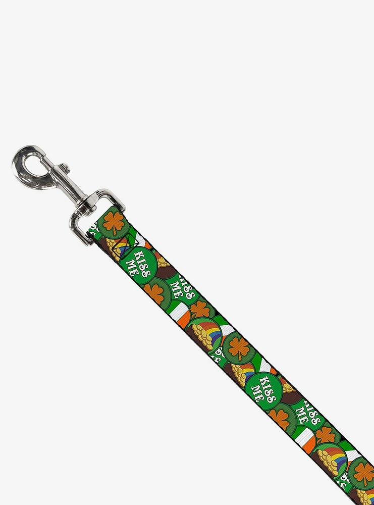 St. Patrick's Day Buttons Stacked Dog Leash