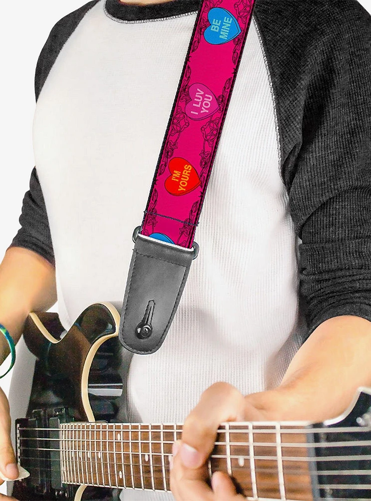 Candy Hearts Guitar Strap