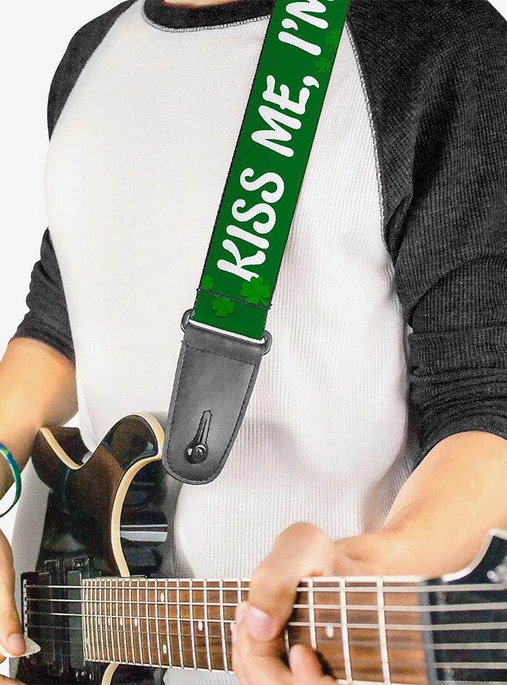 Kiss Me I'm Irish Clovers Guitar Strap