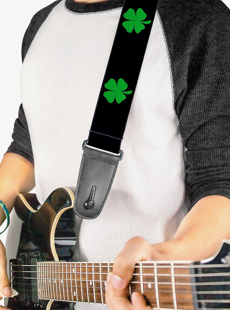 St. Patrick's Day Black Green Guitar Strap