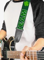 St. Patrick's Day Drinking Team Shamrocks Black Guitar Strap