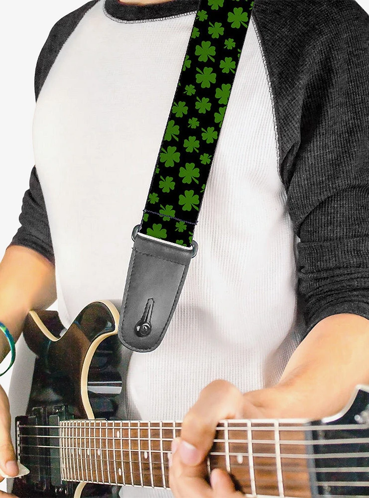 St. Patrick's Day Clovers Scattered Guitar Strap