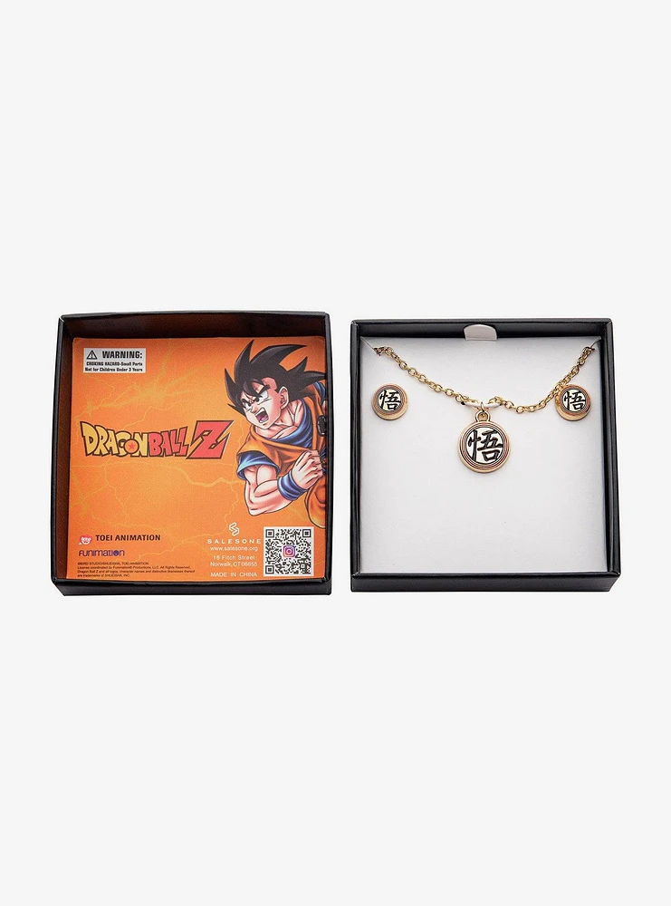 Dragon Ball Z Kanji Necklace & Earring Set