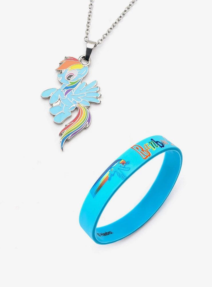 My Little Pony Rainbow Dash Necklace & Silicone Bracelet Set