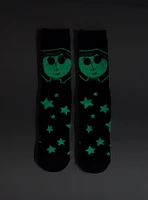 Coraline Button Eyes Coraline Allover Print Glow-in-the-Dark Crew Socks — BoxLunch Exclusive