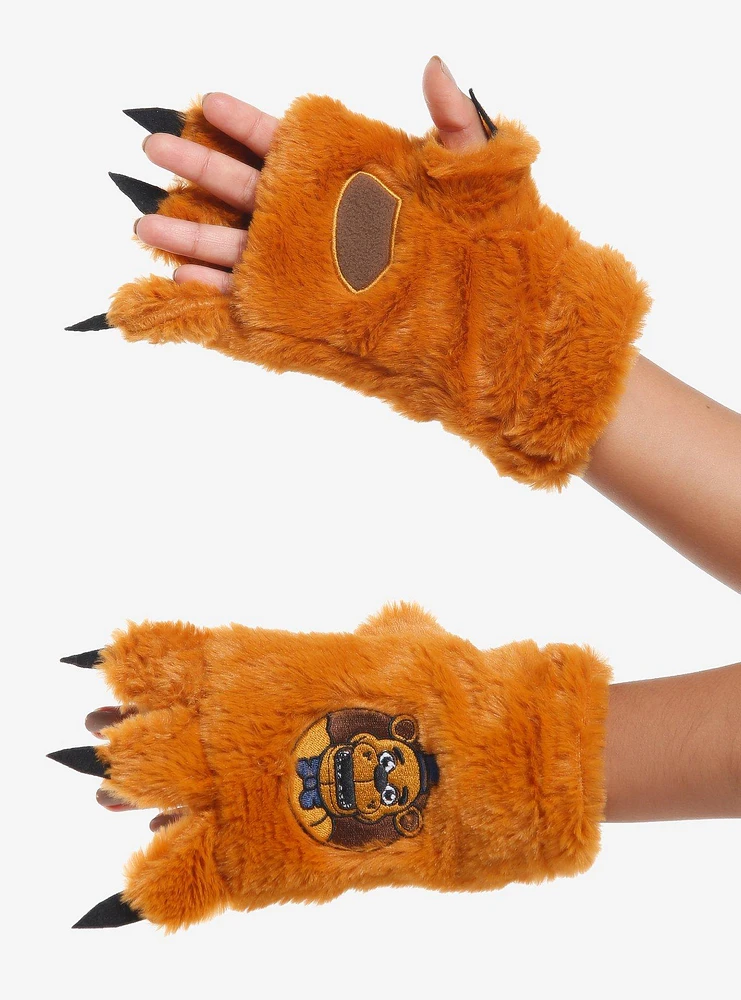 Five Nights At Freddy's Bear Paw Fuzzy Fingerless Gloves