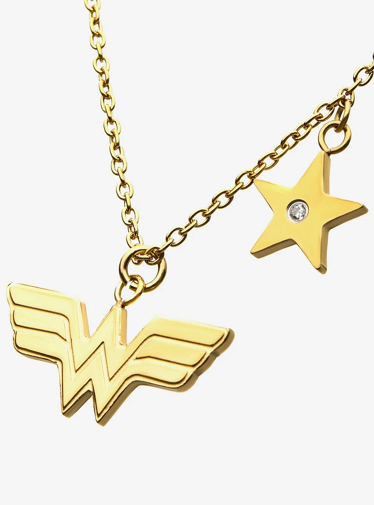 DC Comics Wonder Woman Stainless Steel Gold Plated Necklace