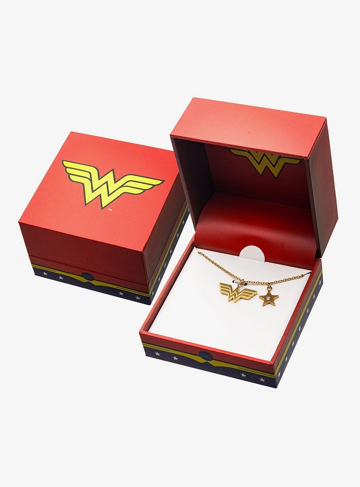 DC Comics Wonder Woman Stainless Steel Gold Plated Necklace